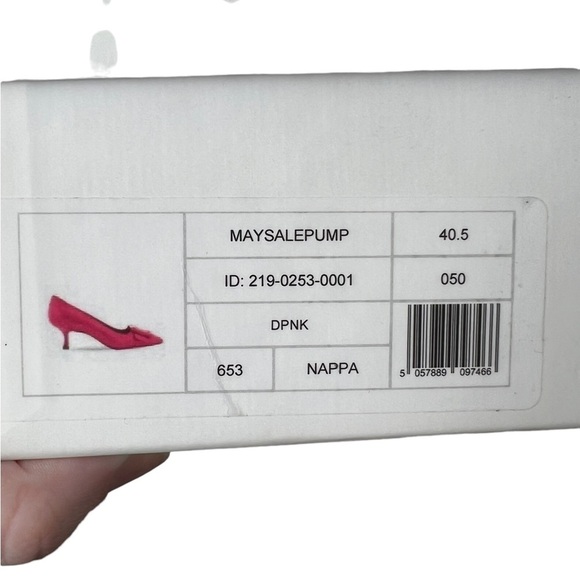 Manolo Blahnik Barbie Pink Maysale Leather Pump 50mm size 40.5 - Picture 9 of 9